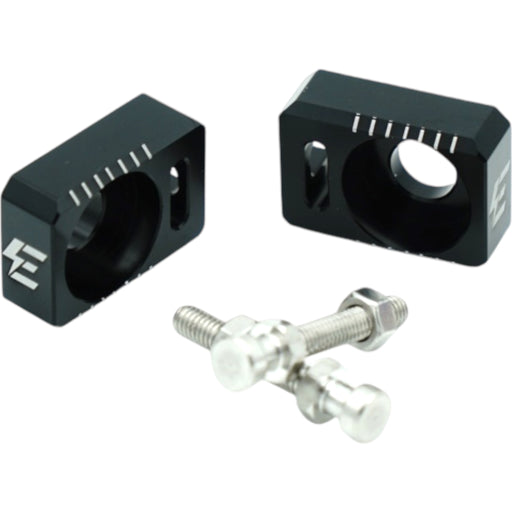 Schwarze CNC-Kettenspanner für E-Ride Pro SS aus Aluminium
