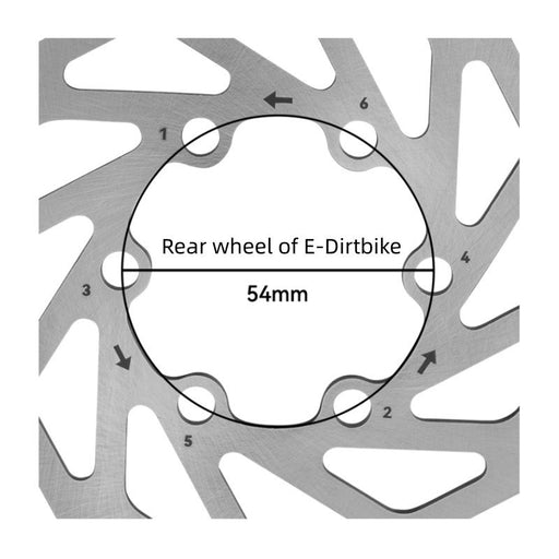 54 mm Lochkreisaufnahme der Lewis Bremsscheibe für das Hinterrad

