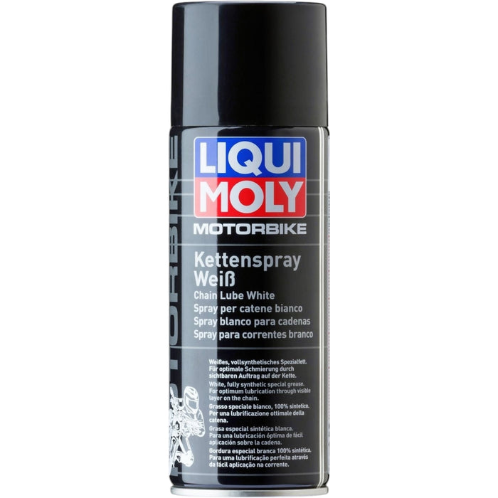 Liqui Moly Motorbike white chain lube spray can for motorcycle maintenance