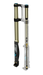 Cutaway view of mountain bike suspension fork showing internal damper parts