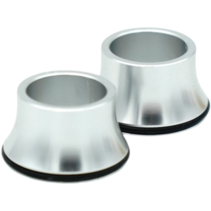 Silberne CNC-Vorderradspacer für E-Ride Modelle
